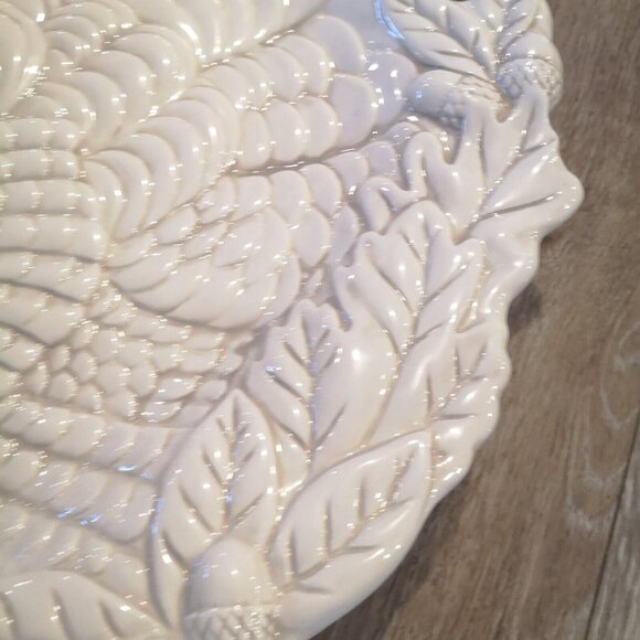 Gibson Bountiful Feast 21 1/4 Ceramic Turkey Platter with Handles Rare MINT - Picture 5 of 8